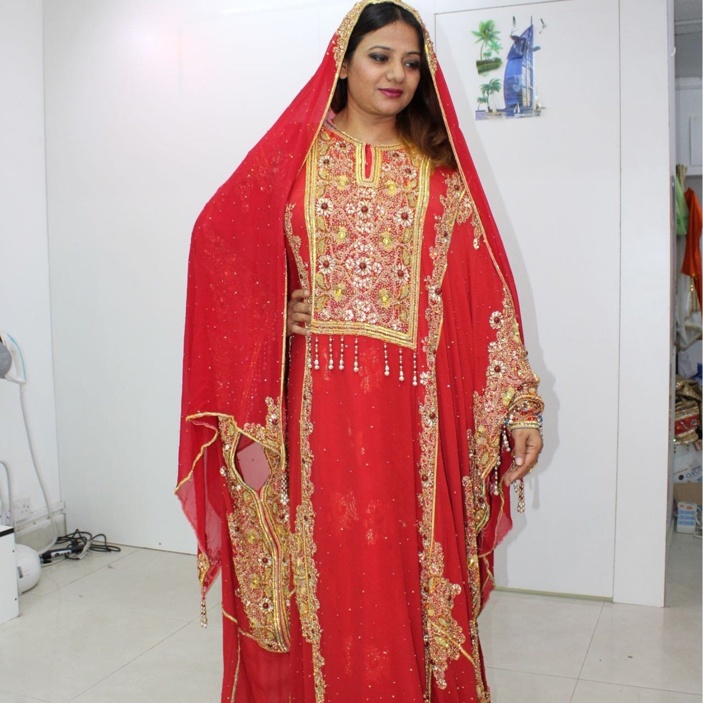 Red Gold Bridal Style Dress